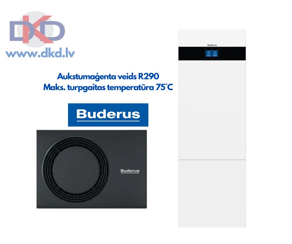 3.9kW Buderus Logatherm WLW176i gaiss / ūdens siltumsūknis ar R290 gāzi. Maks. sistēmas temperatūra 75°C. Ar integrētu 170l siltā ūdens tvertni. — 3-9kW-Buderus-Logatherm-WLW176i-gaiss-udens-siltum