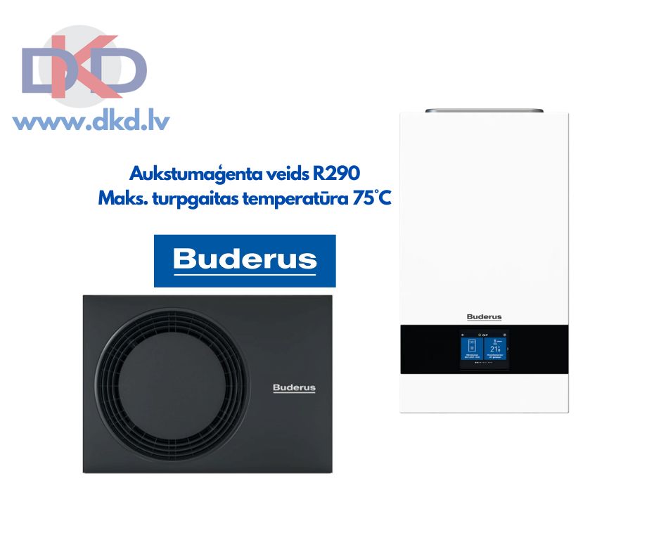 6.7 kW Buderus Logatherm WLW176i gaiss / ūdens siltumsūknis ar R290 gāzi. Maks. sistēmas temperatūra 75°C. Bez siltā ūdens tvertnes. — 6-7-kW-Buderus-Logatherm-WLW176i-gaiss-udens-sil-2