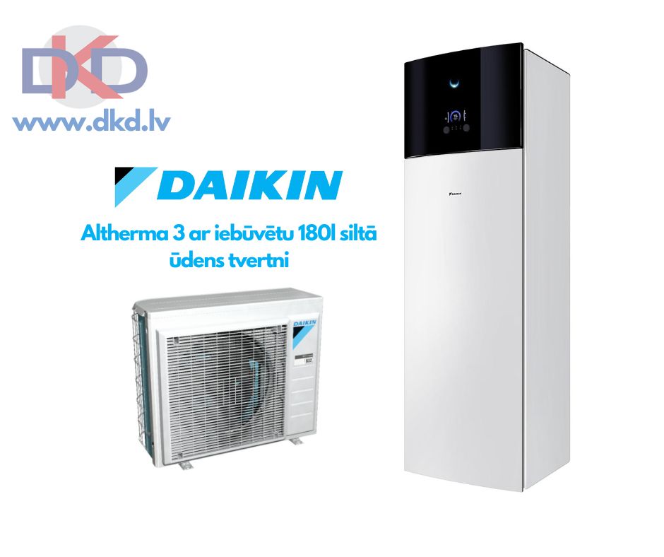 Daikin Altherma 7.5kW EHVX08S18E9W / ERGA08EVH kW ar papildus 9kW elektrisko tenu. Ar integrētu 180l siltā ūdens tvertni. — Daikin-Altherma-7-5kW-EHVX08S18E9W-ERGA08EVH-kW-ar