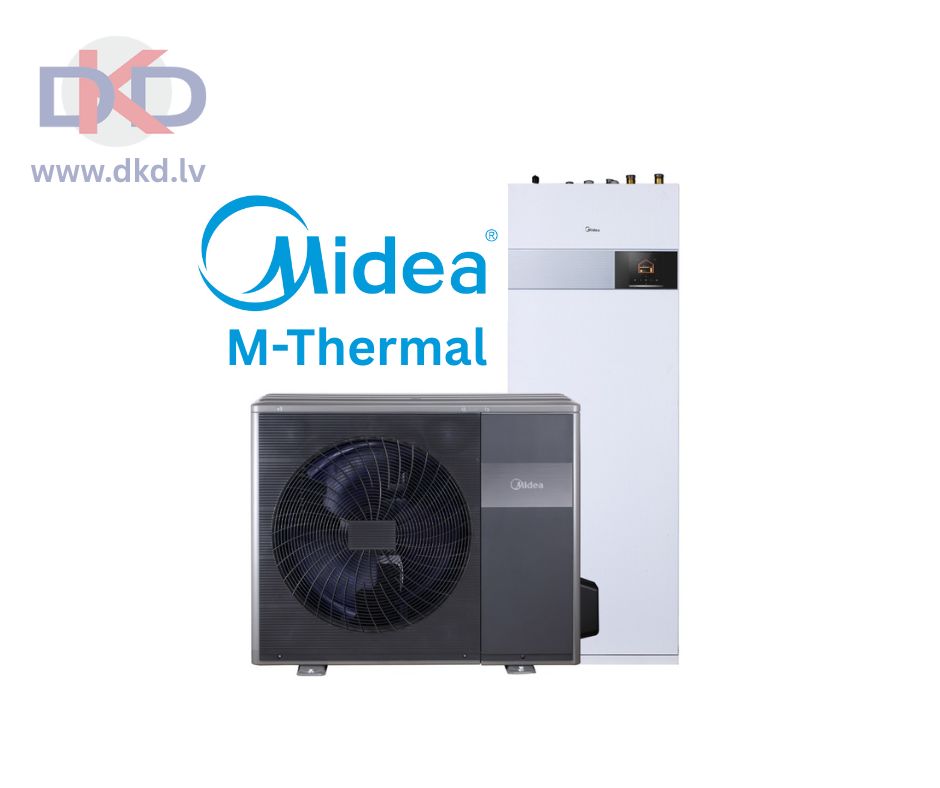 Midea M-Thermal gaiss ūdens siltumsūknis MHA-V14W/D2RN8-B2 / HBT-A160/240CDS90GN8-B2 14.5 kW ar papildus 9kW elektrisko tenu un integrētu 240l karstā ūdens tvertni. — Midea-M-Thermal-gaiss-udens-siltumsuknis-MHA-V14-2