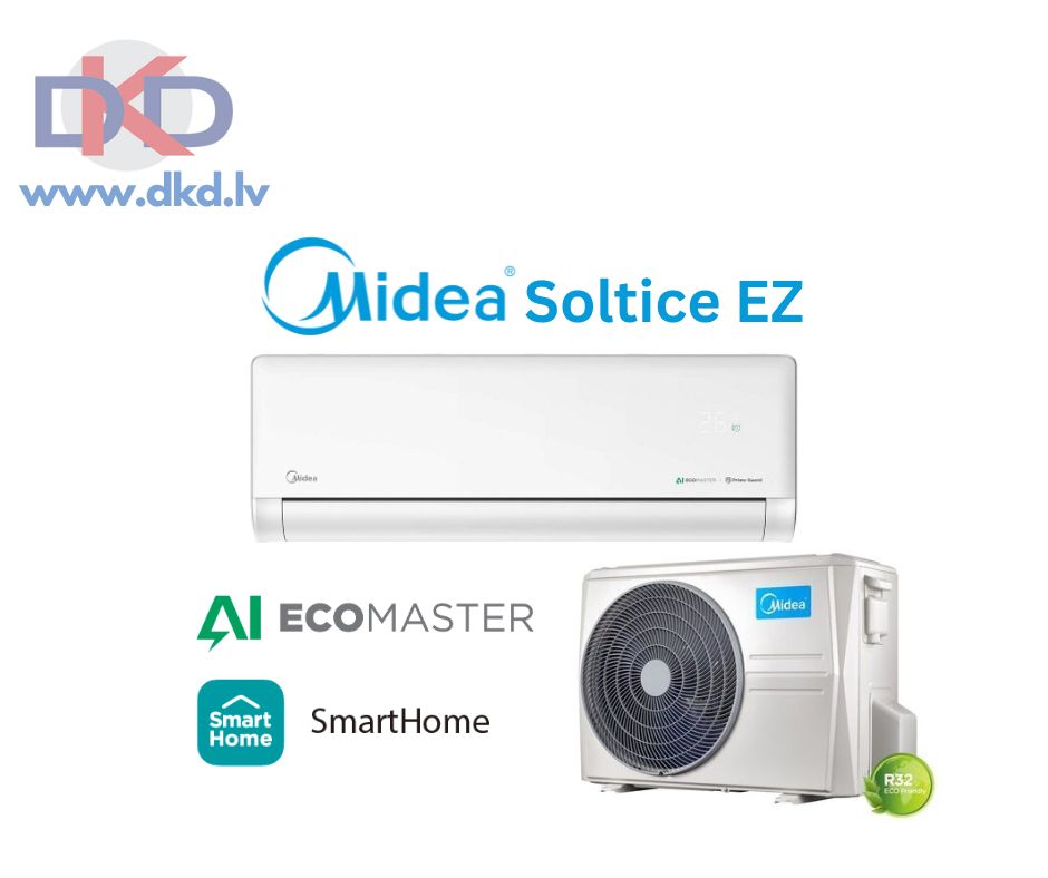 Midea Soltice EZ gaiss gaiss siltumsūknis, ar kondicioniera funkciju. Nominālā sildīšanas jauda 3.8kW (balts) Modelis:  EZ-12RD6-I / MX2H-12RD6 — Midea-Soltice-EZ-gaiss-gaiss-siltumsuknis-ar-kon-3