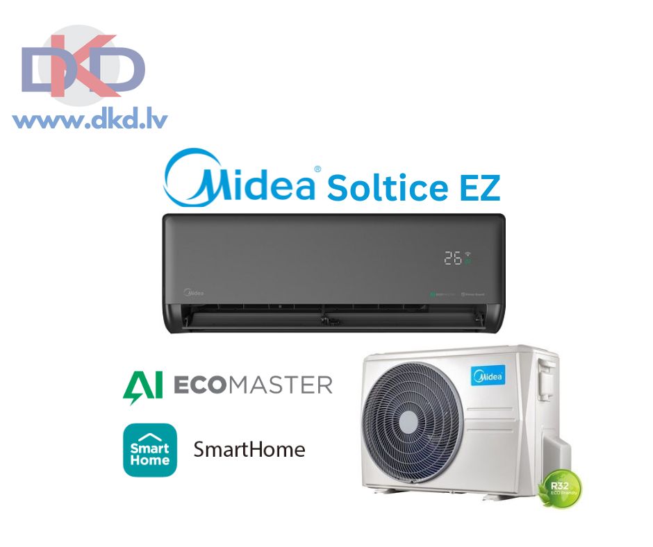 Midea Soltice EZ gaiss gaiss siltumsūknis, ar kondicioniera funkciju. Nominālā sildīšanas jauda 3.8kW (melns) Modelis:  EZB-12RD6-I / EZ-12RD6H-O — Midea-Soltice-EZ-gaiss-gaiss-siltumsuknis-ar-kon-4